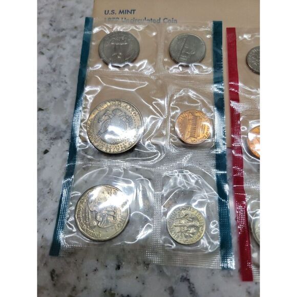 1979 US Mint Set - 12-Coin P&D Uncirculated Lot Of 5-1 Red 1 Blue Each Envelope - Picture 13 of 16